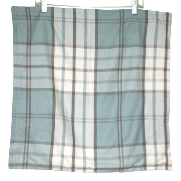 Brooks Brothers Plaid Flannel Pillow Covers Set Of 2 20x20 & 20x12 Soft & Cozy - Picture 1 of 12